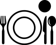 Plate With Glass And Cutlery From Top View Craft Design Svg File, Free Vectors File